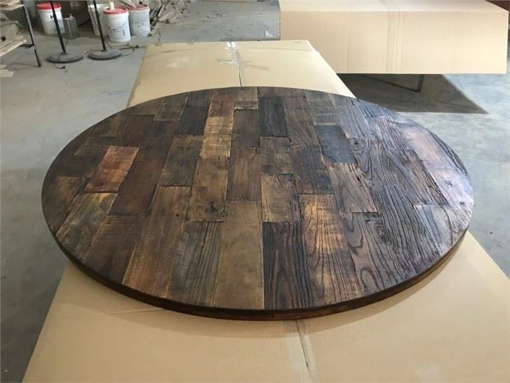 Customized  Veneer Recycle Old Elm Wood Dining Table