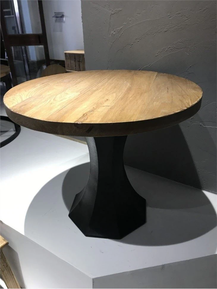 Old Elm Wooden Edge Glued Coffee Table Top Factory